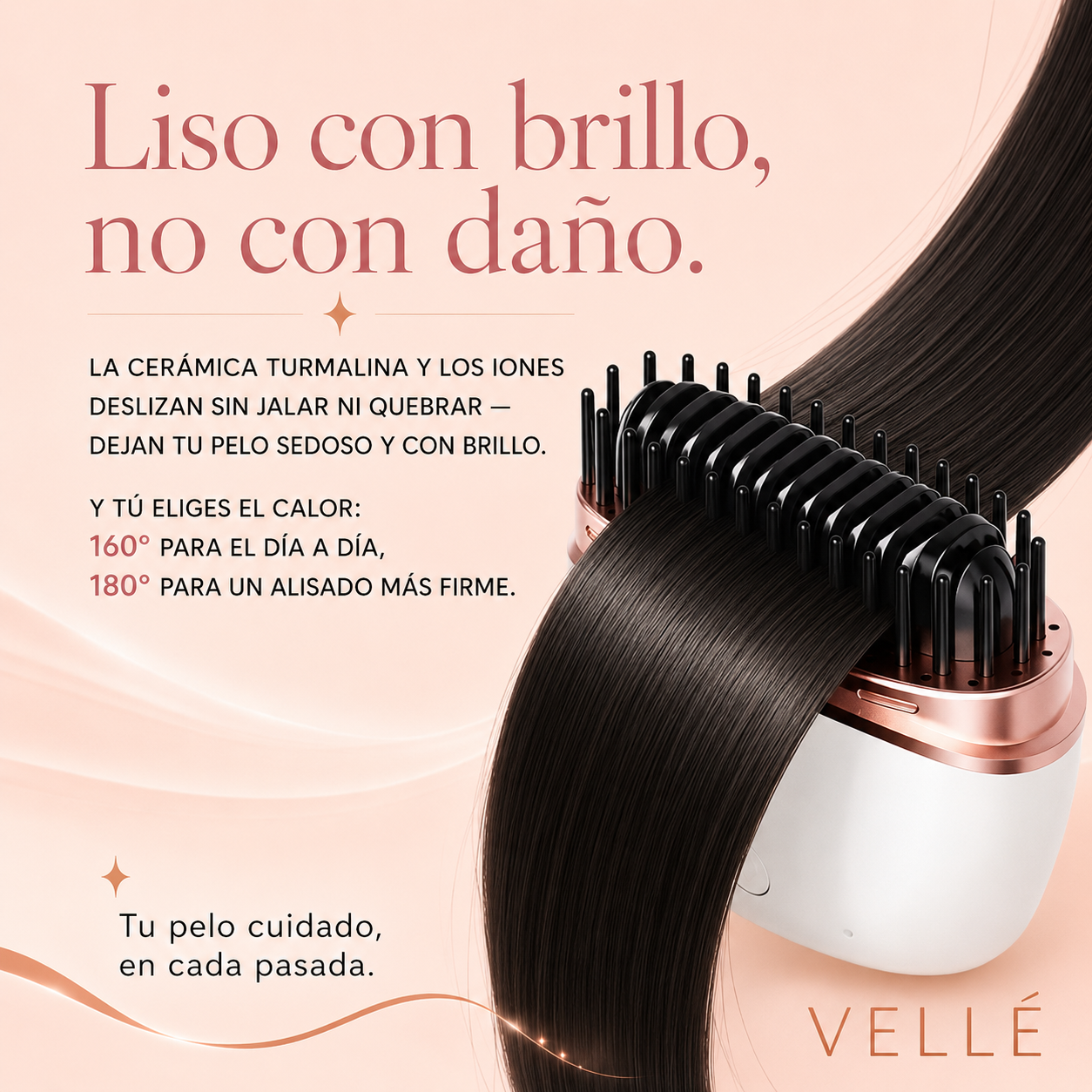 VELLÉ Mini Peine Alisador Portatil