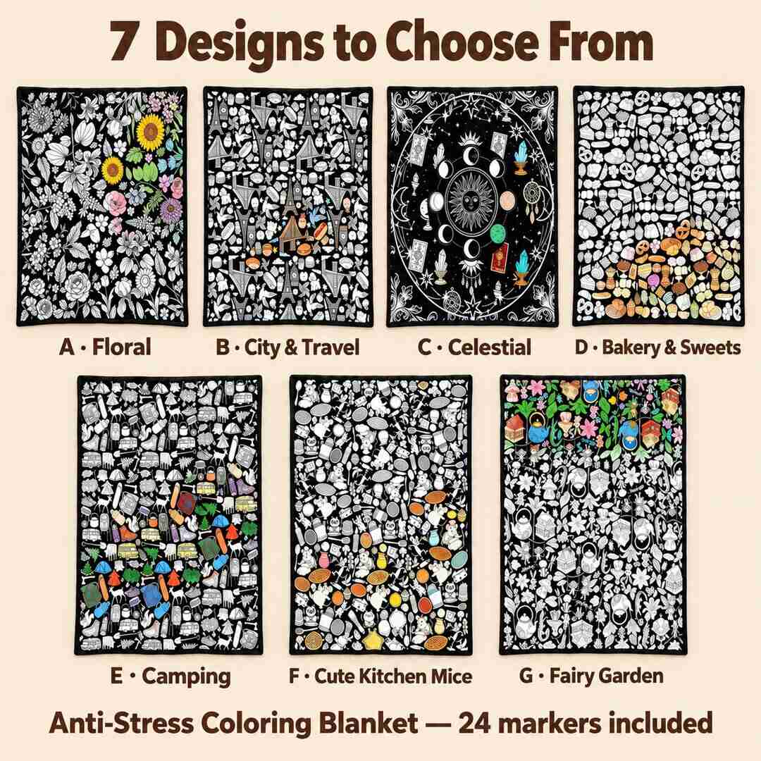 Anti-Stress Coloring Blanket