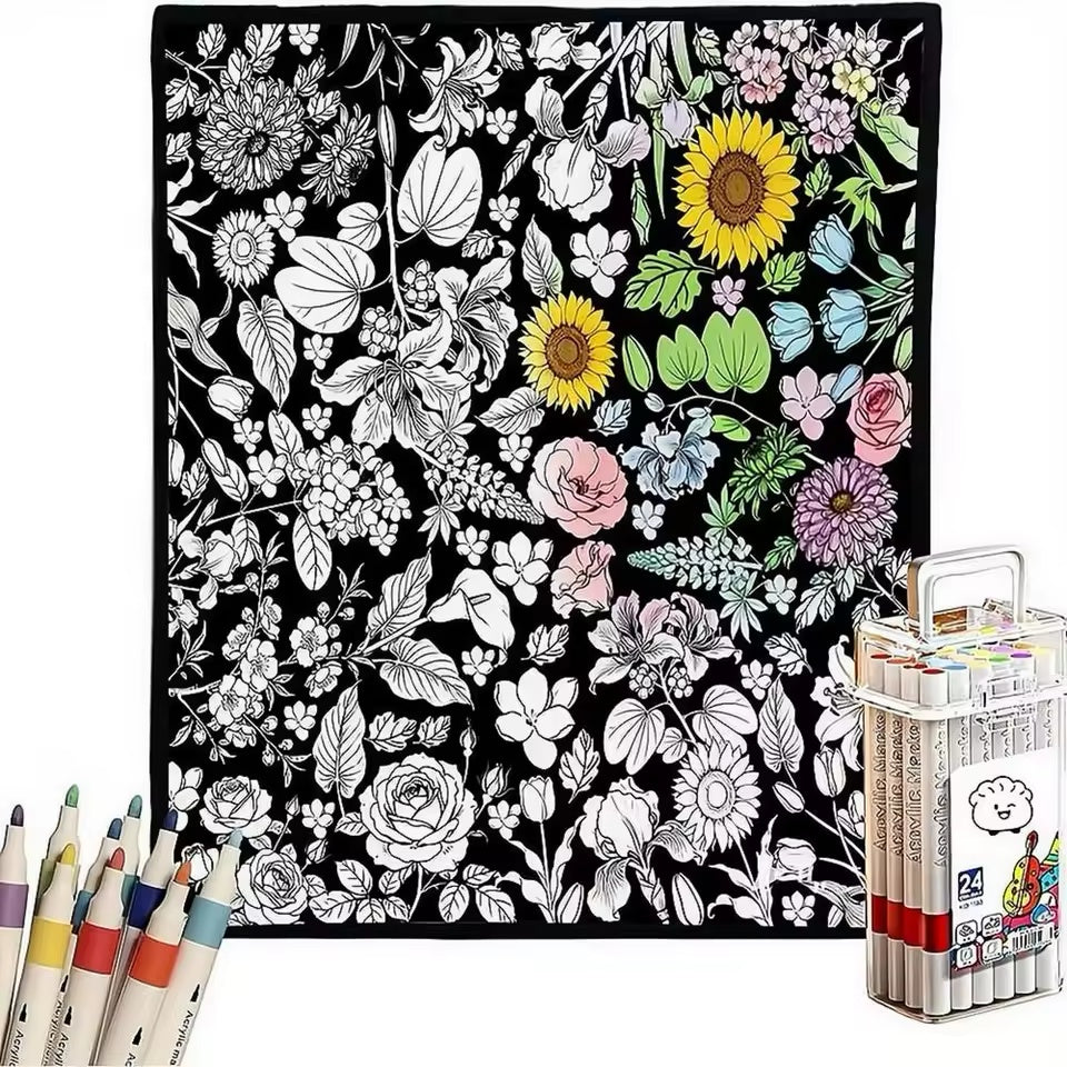 Anti-Stress Coloring Blanket