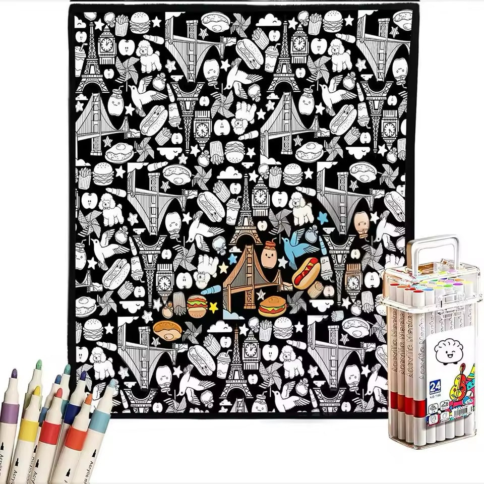 Anti-Stress Coloring Blanket