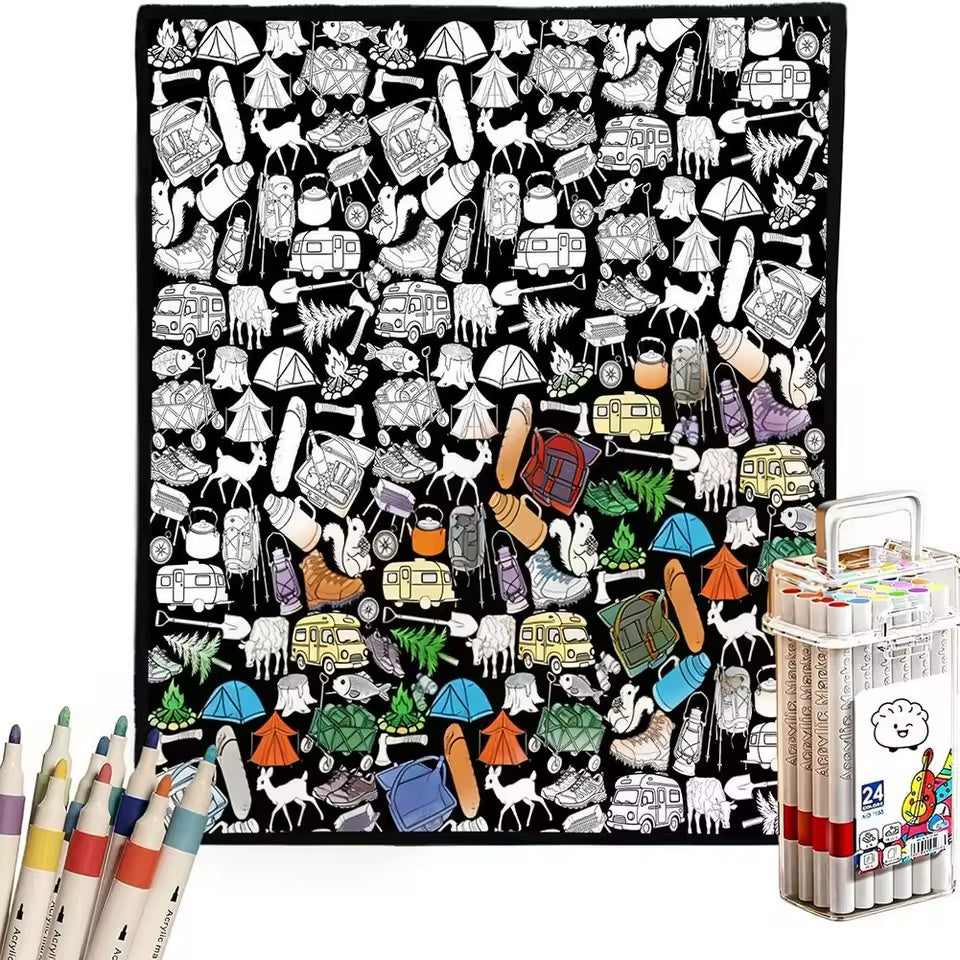 Anti-Stress Coloring Blanket